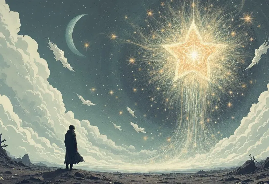 Estrella flamígera, símbolo de la palabra universal como esencia creativa.