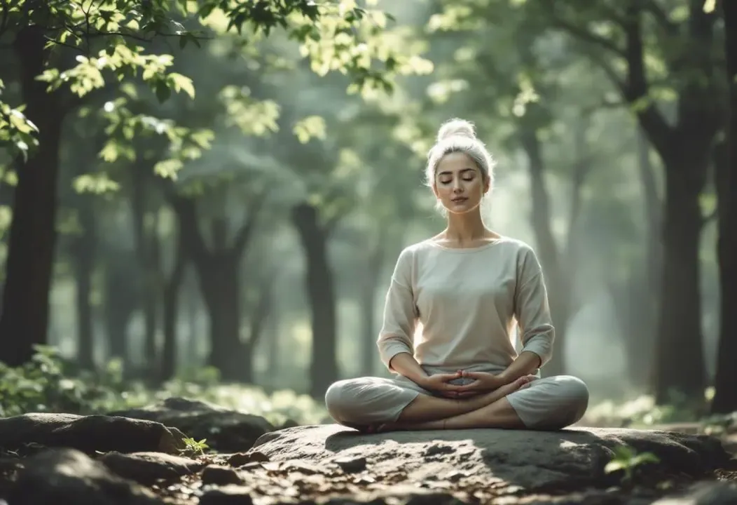 Persona meditando serenamente en un entorno tranquilo, simbolizando el inicio de la autocomprensión profunda.