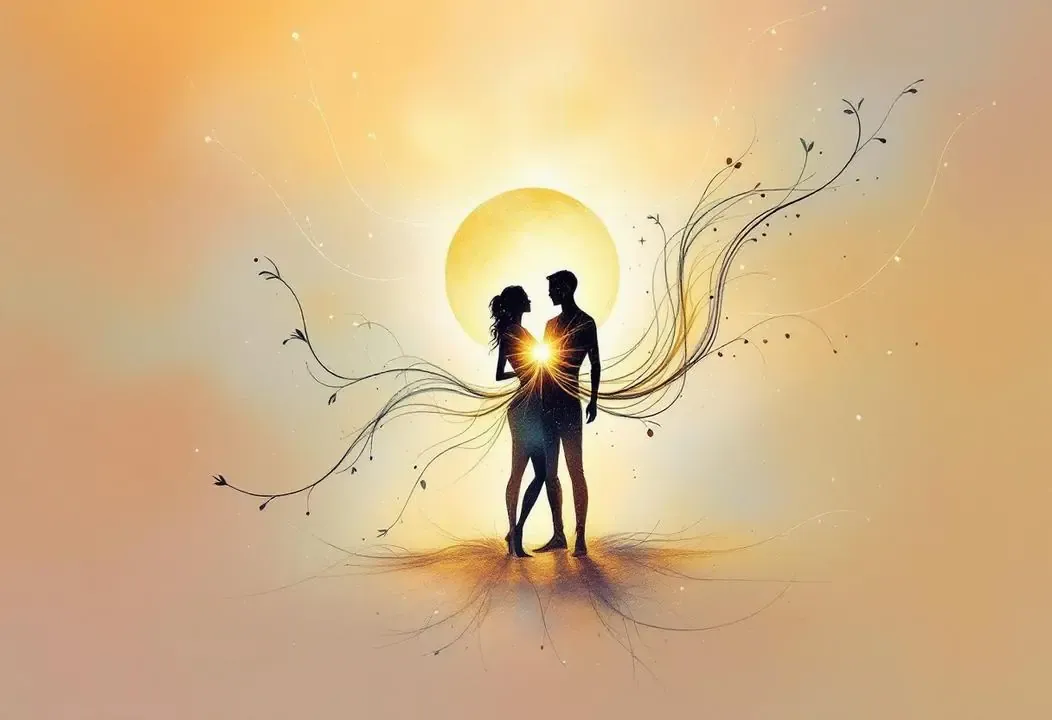 Pareja unida, representando el deseo mutuo y la concepción intencionada consciente.