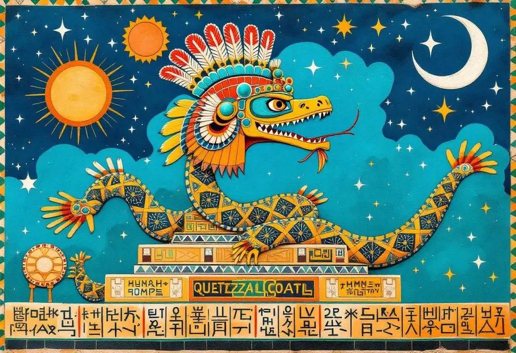 Antigua representación maya de Quetzalcóatl, la serpiente emplumada